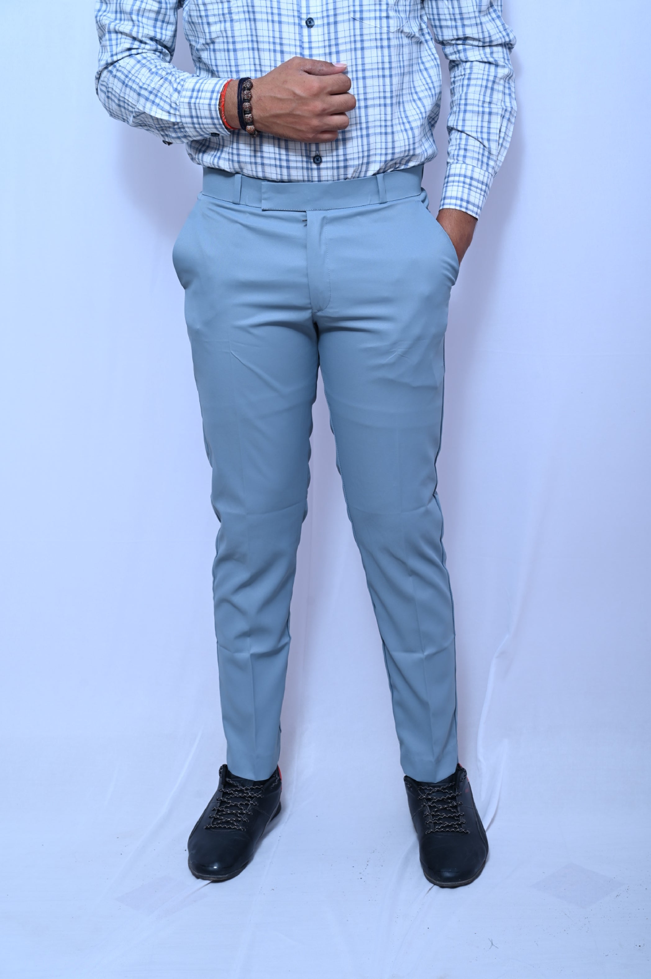Men’s Smart Casual Check Shirt & Trouser Look